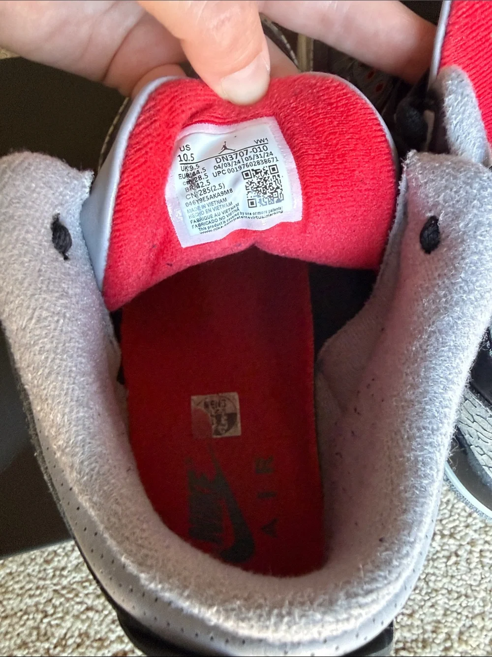 Jordan men’s size